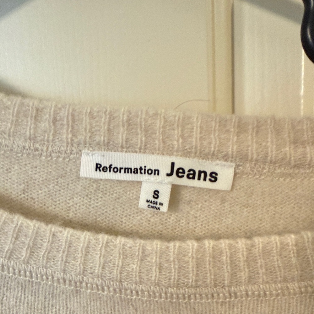 Reformation Cream Crewneck Knit Sweater